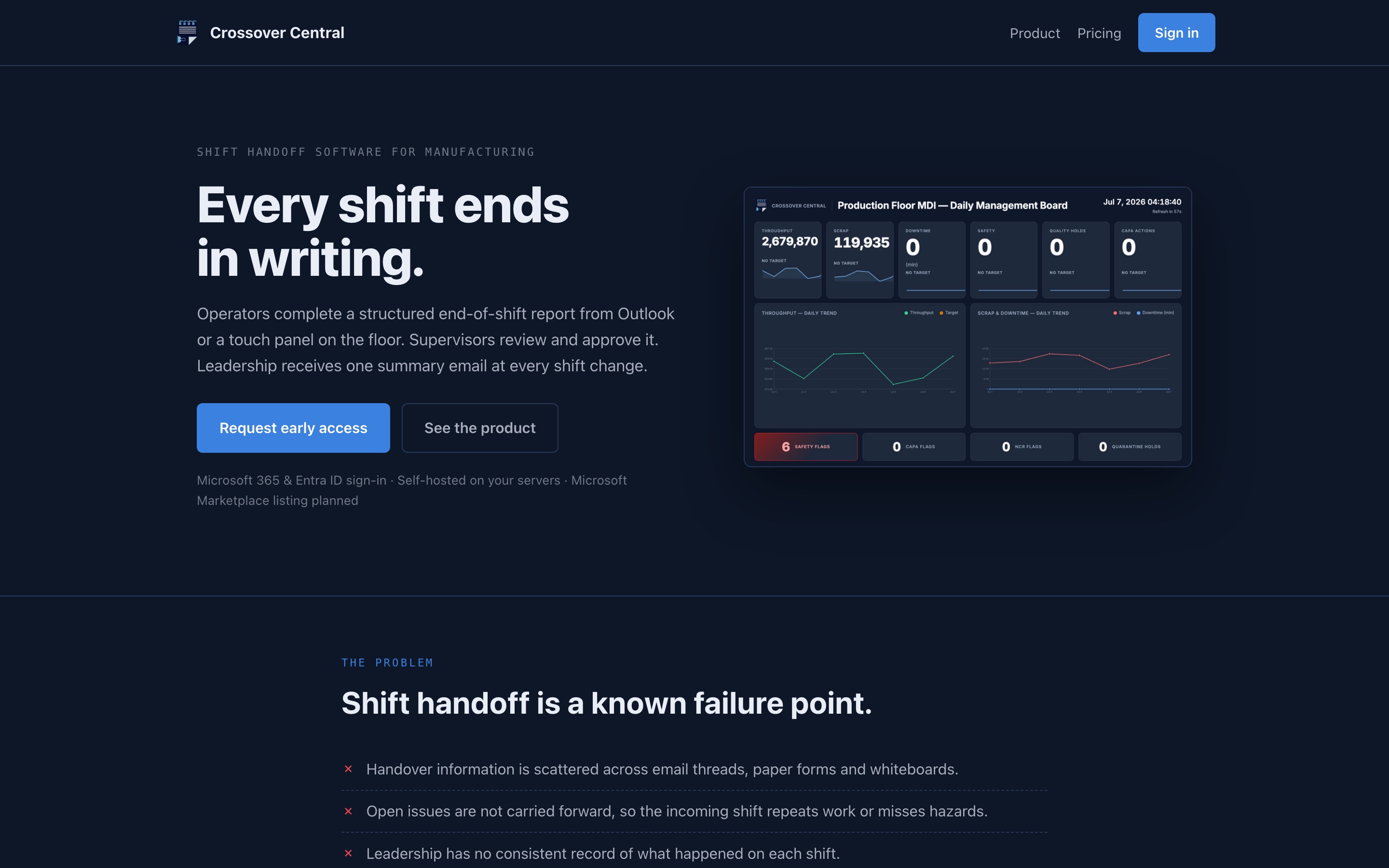 Crossover Central daily-management platform
